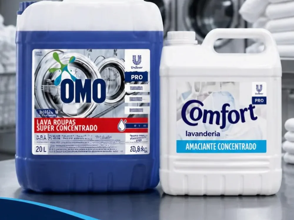 Foto de produtos de lavanderia profissional: Omo e Comfort