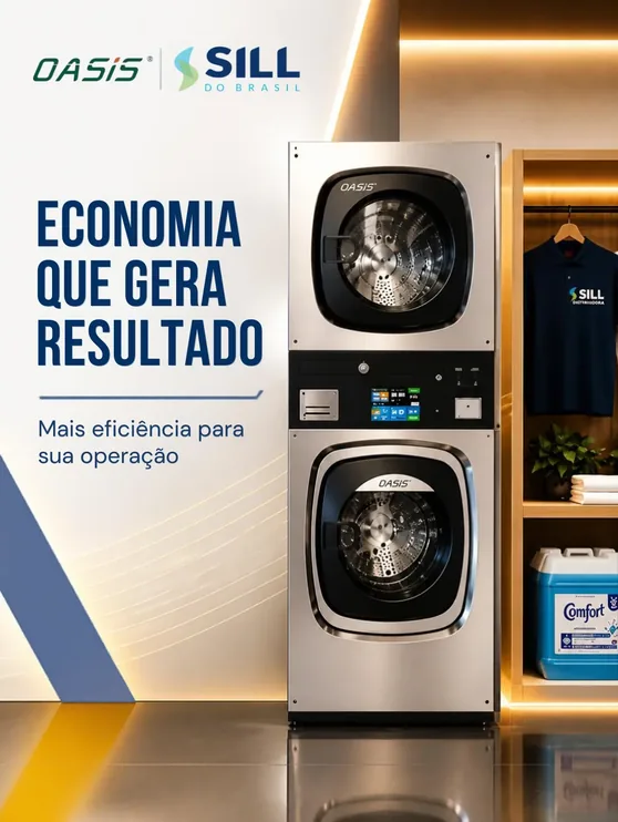 Lavadora industrial Oasis com a economia que gera resultado